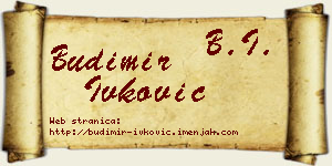Budimir Ivković vizit kartica
